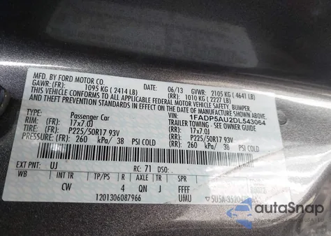 2013 Ford C-Max Hybrid Se from USA, damaged, VIN 1FADP5AU2DL543064